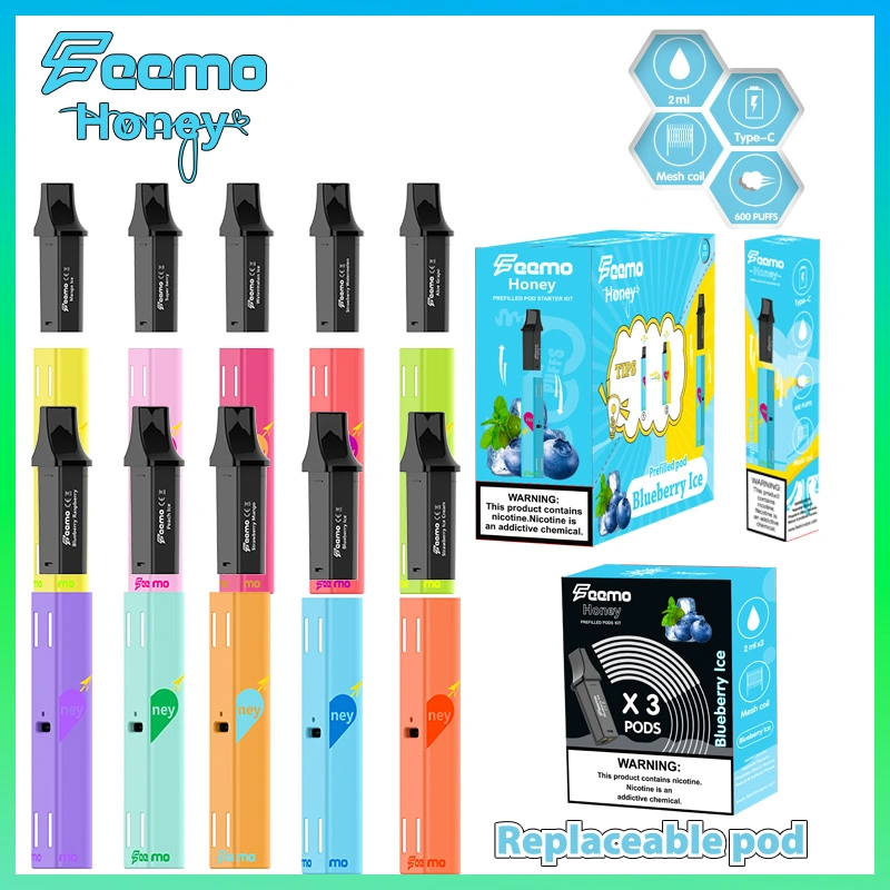 Feemo Disposable Honey Vapor 2ml Pod Cartridge Feemo Vape E-Cigarette Starter Kits with Tpd