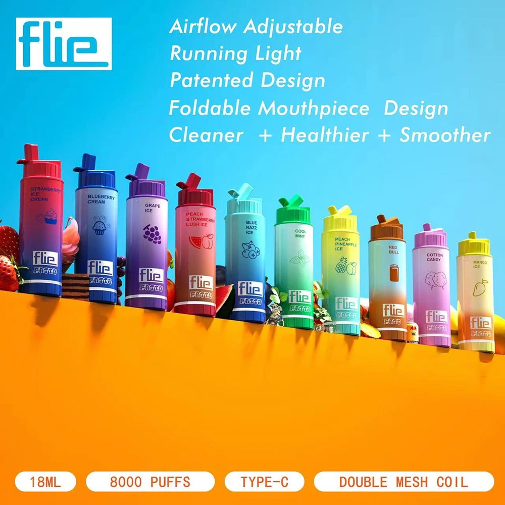 China Factory Ecigs Flie Fatty Disposable Ecigarettes 8000 Puffs Vape Pen 18ml Prefilled Mesh Coil Pods 850mAh Rechargeable Battery Vape Vs Randm 9K