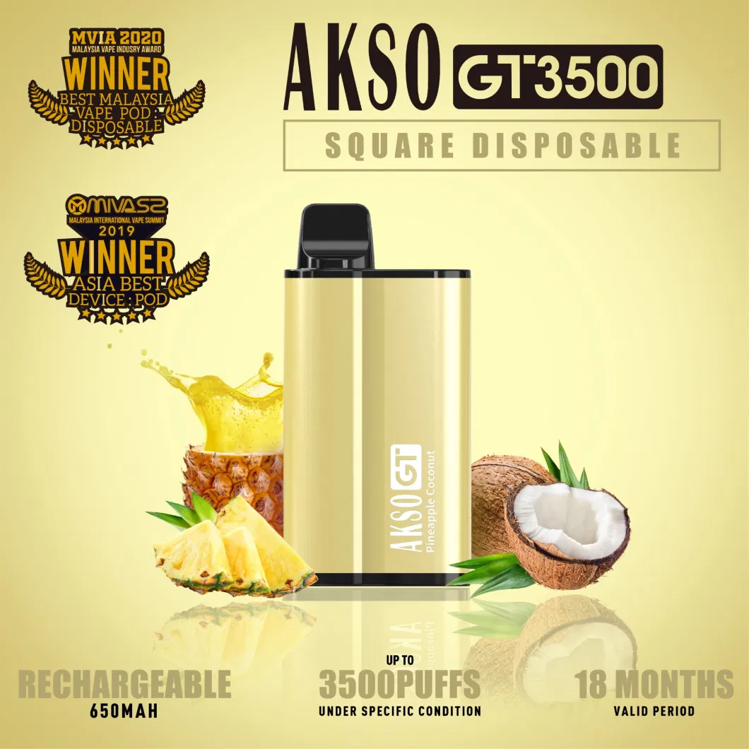 Wholesale Disposable Vape Pen Disposable Vaporizer Akso Gt 3500 Puff Plus Rechargeable Tobacco Free Nicotine