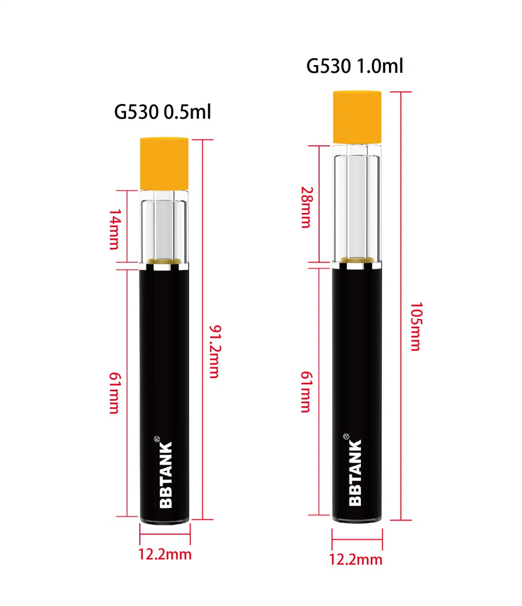 Bbtank All Glass Disposable Vape 1g 0.5g Delta Thick Oil Vaporizer Pen