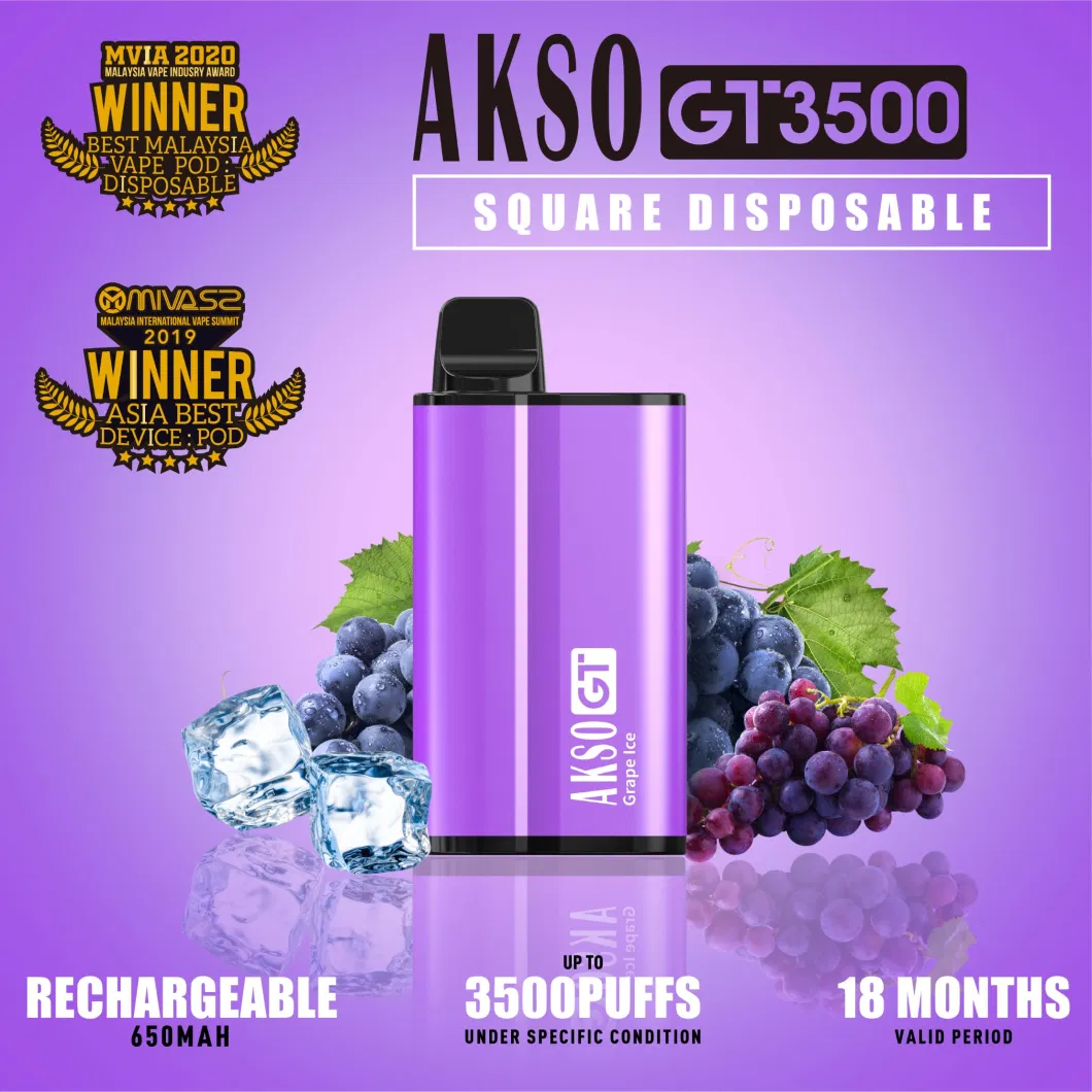 Wholesale Disposable Vape Pen Disposable Vaporizer Akso Gt 3500 Puff Plus Rechargeable Tobacco Free Nicotine