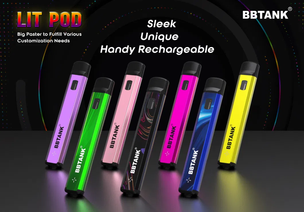 2ml Hhc Disposable Vape Bbtank Rechargeable Live Resin Empty Vape USB C