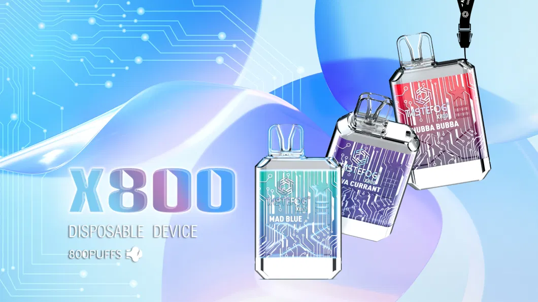 Wholesale New Tastefog X800 800puffs Disposable Vape Box Crystal LED Flashlights 2ml Tpd Version