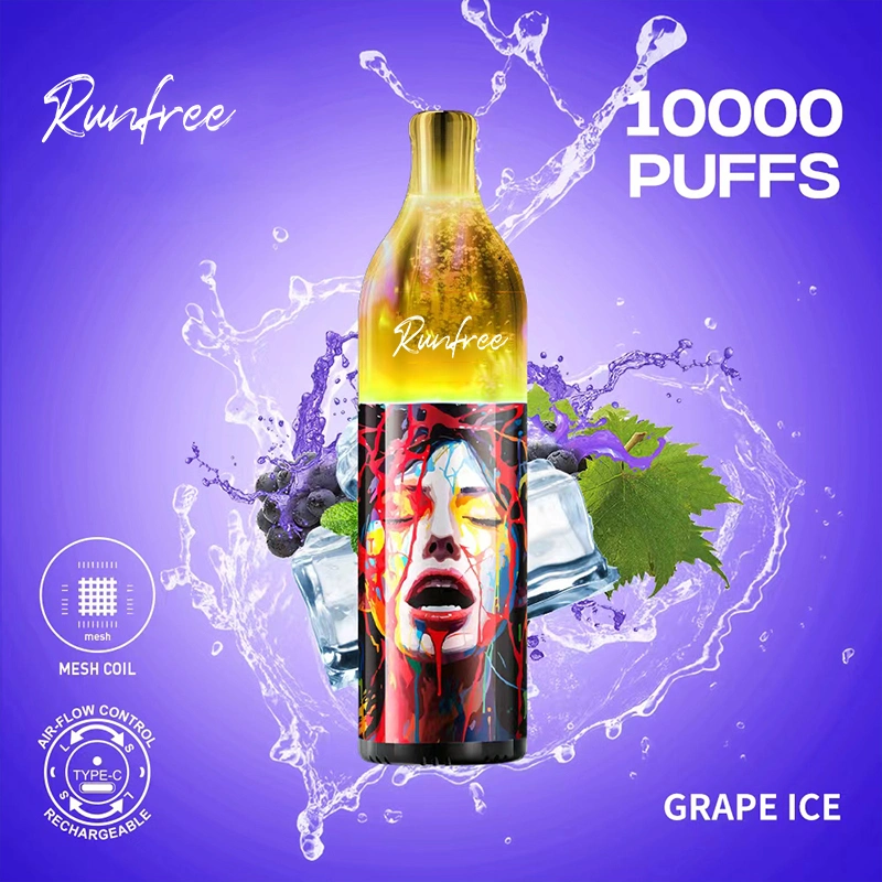 Runfree Wholesale 10000 Puffs Rechargeable 850mAh 14ml E Liquid Luminous Lamp Vape Adjustable Airflow Disposable E Cigarette