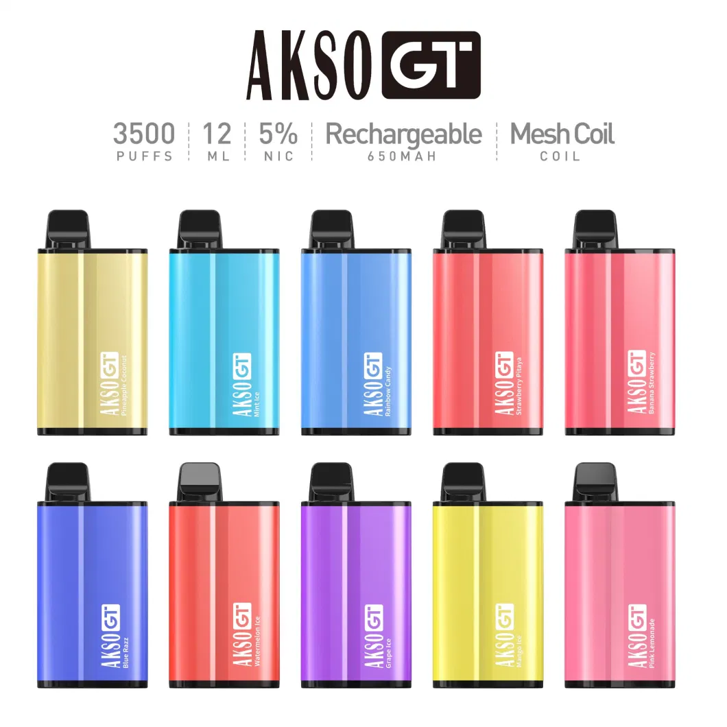 Hottest Akso Gt 3500 Puffs Wholesale Disposable Vape Pen E-Cigarette Starter Kits