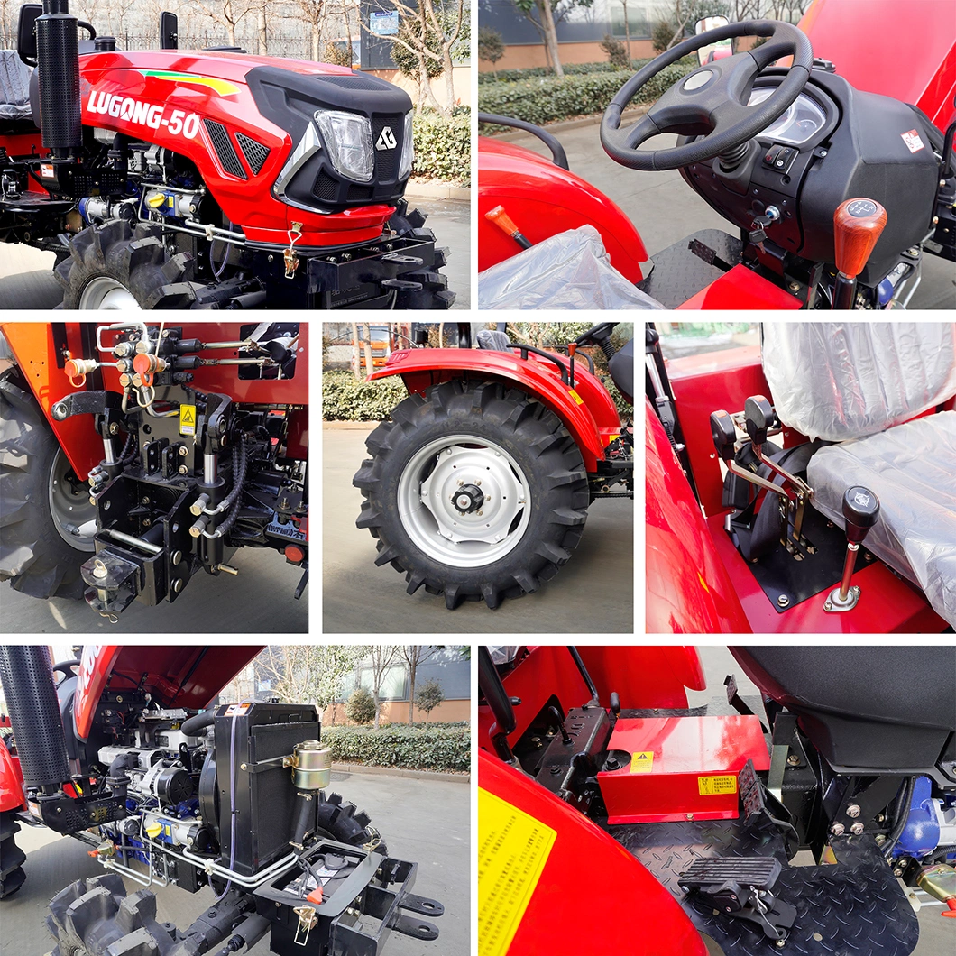 China Basic Customization Agricultural Machinery Manufacturer 4WD 50HP Garden/Farm/Lawn Small Wheel Tractor with CE (60/70/80/90/100/120HP)