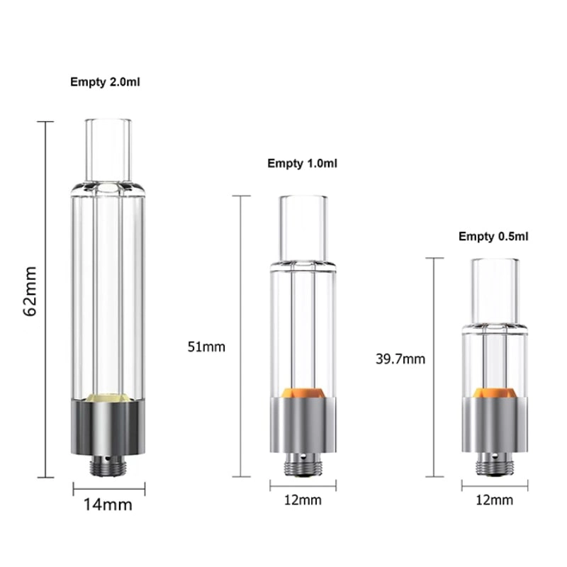 Newest Full Glass Vape Cartridge Disposable Carts Cartridges Ceramic Cell Empty Vape Atomizer OEM Logo Color