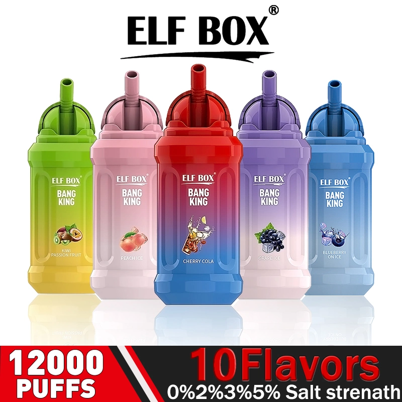 Rechargeable Disposable Vape Elf Box Bk Puff 12000 Puffs Mesh Coil 25ml Pod Strawberry Kiwi Flavor