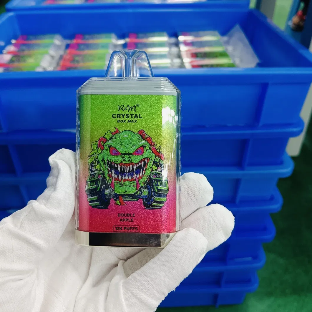 Single-Use E-Cigarette R&M 12000 Puffs Crystal Box Prefilled Disposable Vape Wholesale Cigarettes Strawberry Raspberry Cherry, Blue Razz Ice, Lemon Lime