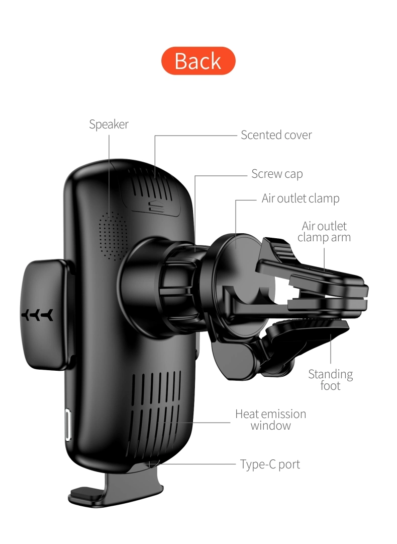 Newest 15W Automatic Clamping Car Mount Car Holder Wireless Charger