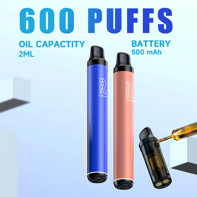 China Wholesale Amazon Electronic Cigarette Runfree 600 Puff 2ml Oil RGB Light Rechargeable Replaceable Refillable Disposable Vapes