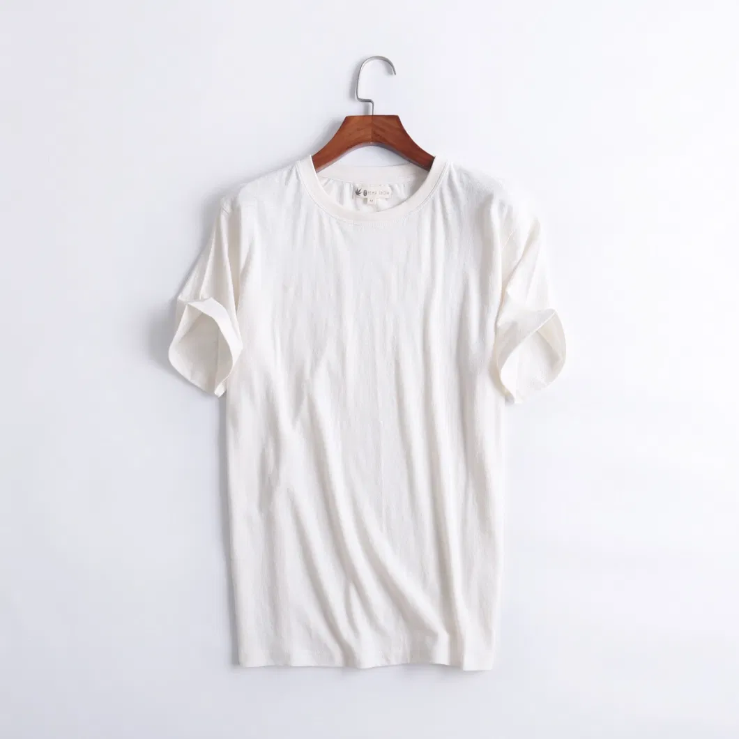 Men&prime; S Hemp Organic Cotton Eco-Friendly Round Neck T-Shirt (MST-180)