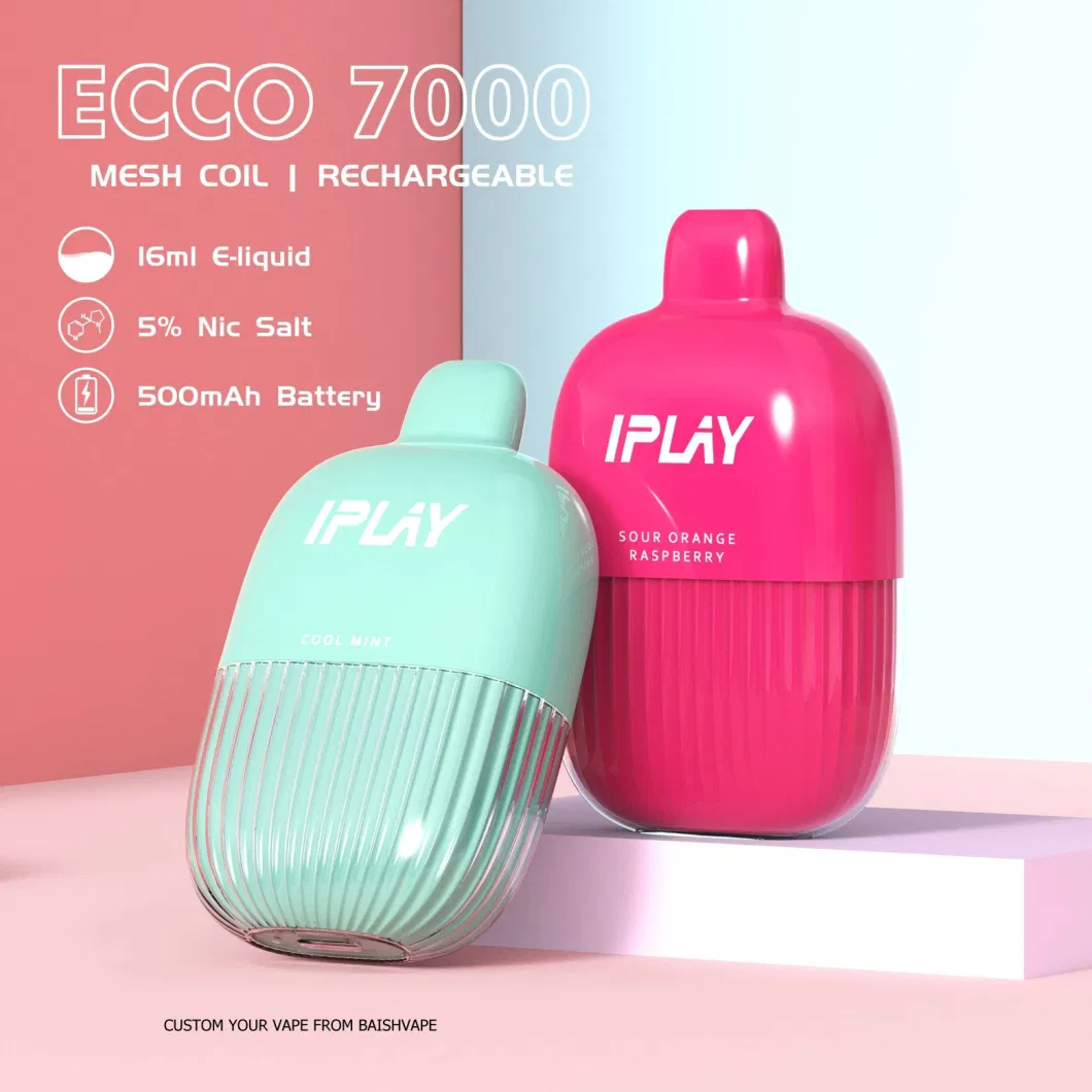 Zbood OEM/ODM Strawberry LED Aroma Poco Supreme Pod Iplay Ecco 7000 Puff Disposable Vape