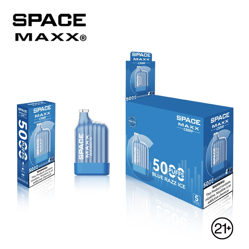 New Style Queen Box 5000 Wholesale Pod Pen Disposable Electronic Cigarette Max 5000 Puffs 400mAh Vape Blue Raz Ice Vape