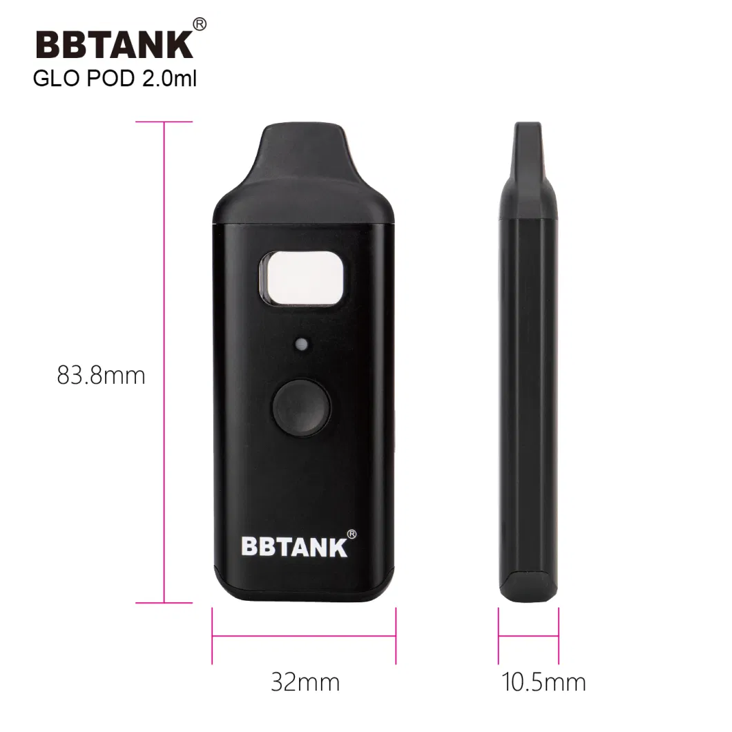 Newest Custom 2ml Bbtank Cotton Free Dual Airflow Disposable Vape Pod Pen