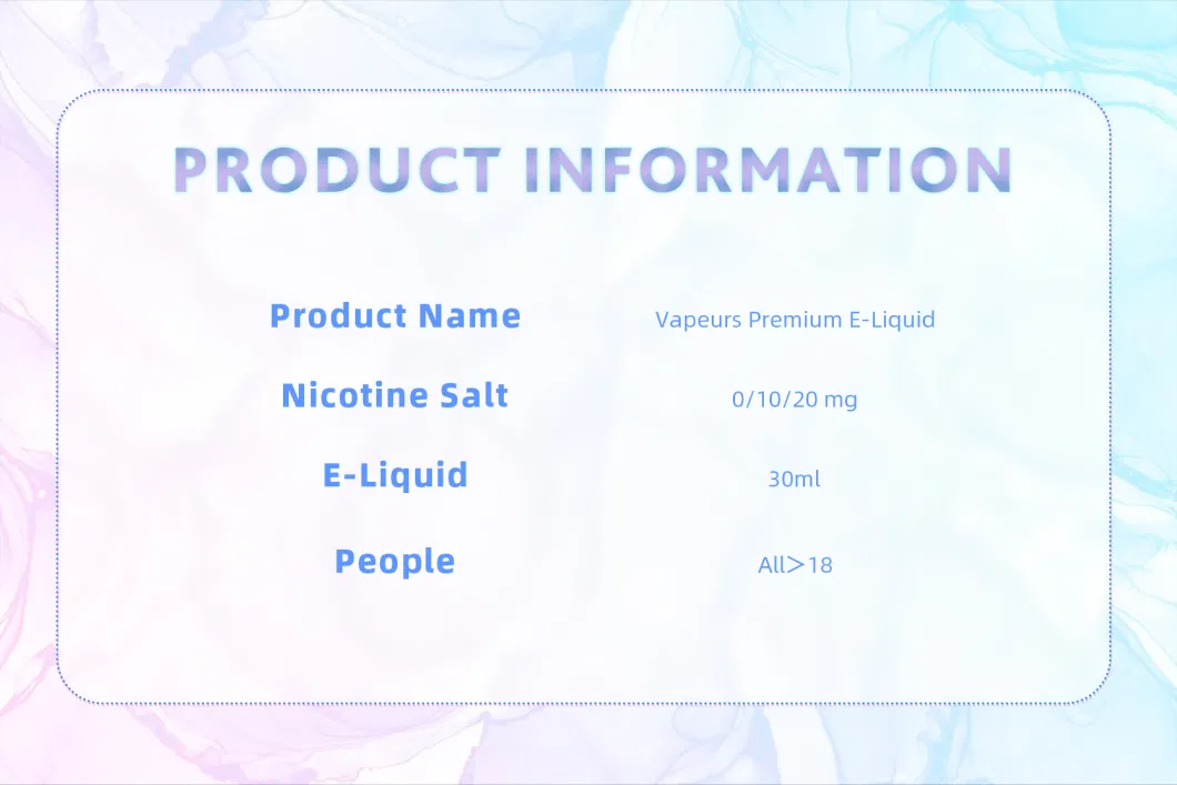 Best E-Liquid Manufacturer 10ml/30ml/60ml/100ml Wholesale Price Premium E-Liquid for E Cigarette