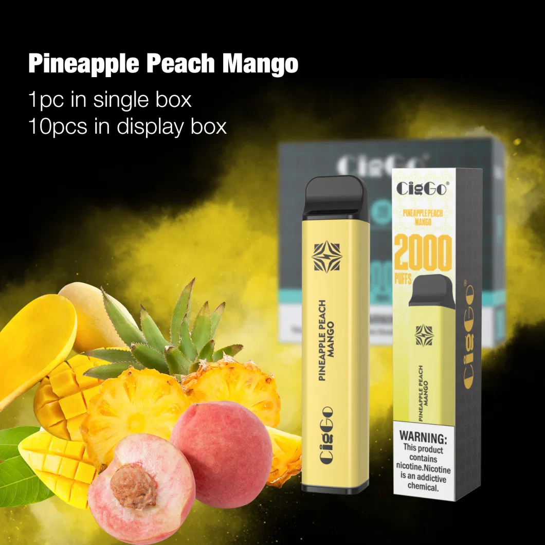 50 Regular Flavors Ciggo Cube 2000 Puffs Disposable Vape Pen 50mg Nicotine 950mAh Disposable Mini E-Cigarette