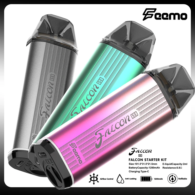 Low MOQ EU Shipping Feemo Falcon Disposable E Cigarette Big Cloud 0.6ohm Mtl-Dtl with 2ml Refillable Empty Pod Cartridge