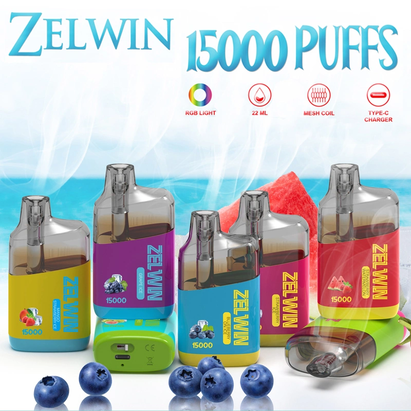 2024 New Popular Zelwin Pulse Vape Dual Mesh Coil 15000 Puffs Disposable E Cigarette