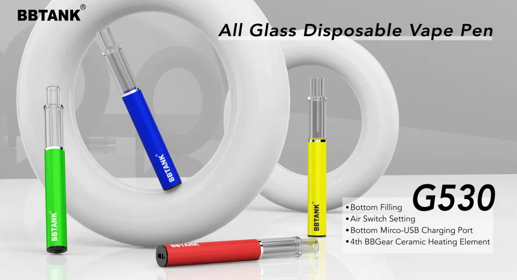 Bbtank All Glass Disposable Vape 1g 0.5g Delta Thick Oil Vaporizer Pen