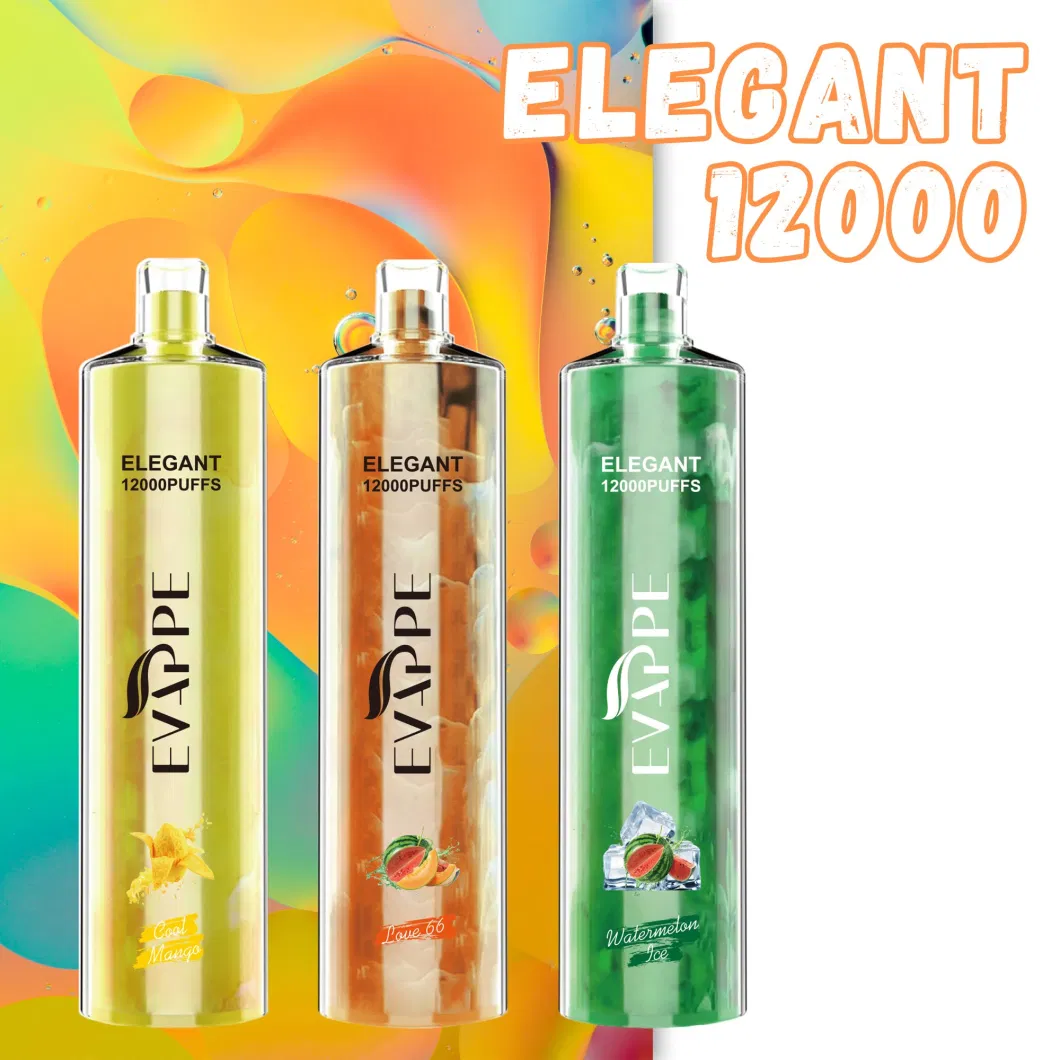 Original Evappe Elegant 12000 Puffs Crystal Vape Vs Jnr Shisha Pen Hookah 12000 Puff Pod Maxi 15000 Puffs Electronic Cigarette Wholesale I Vape 20mg 50mg Nic