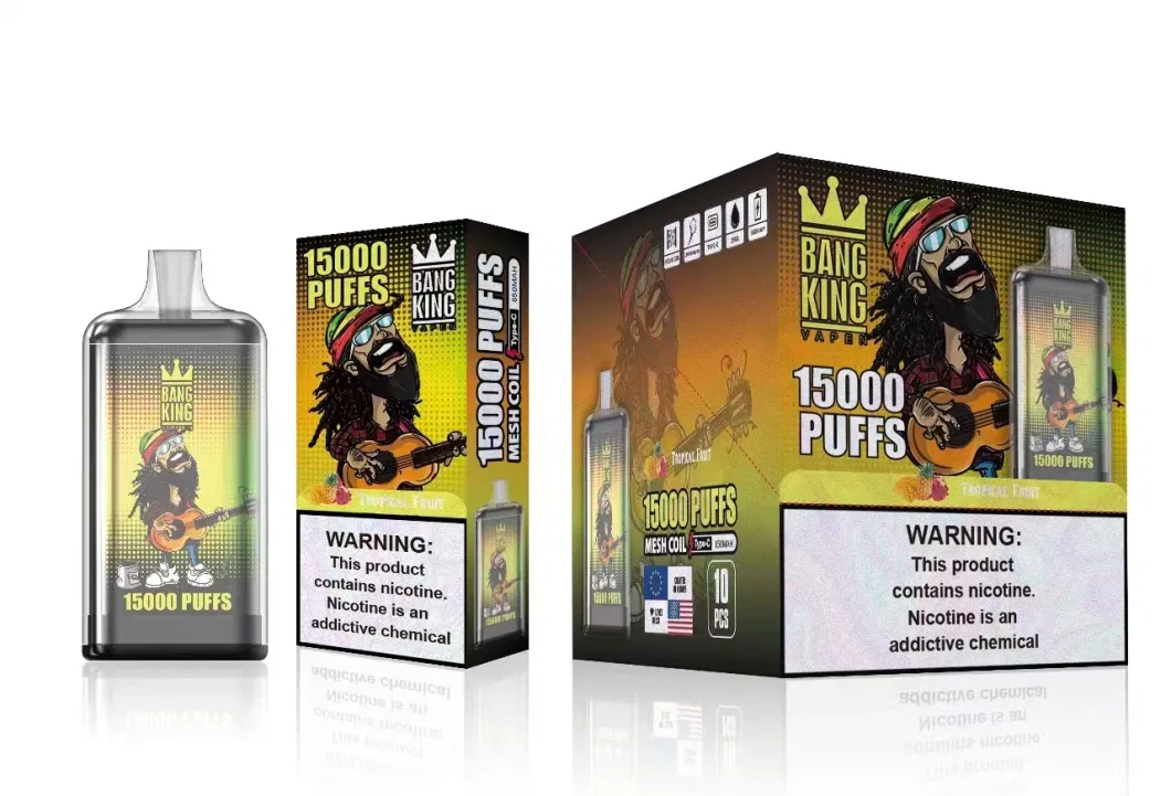 Bang King 15000 15K Puff Vs Wga Crystal King 12000 12K Puff 2% Electronic E Cigarette Disposable Vape