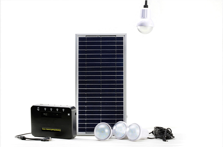 Solar Energy Power System Home LED Lighting Kits to Light 4 Rooms with Mini Solar Panel System and USB Mobile Phone Charging