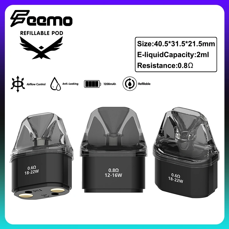 Low MOQ EU Shipping Feemo Falcon Disposable E Cigarette Big Cloud 0.6ohm Mtl-Dtl with 2ml Refillable Empty Pod Cartridge