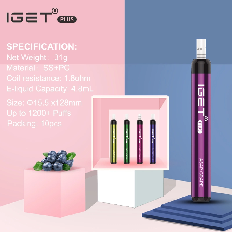 Iget Plus Advanced Vaping Mods 1200puffs E-Cigarette Vape Starter Kits Mango Strawberry Juice