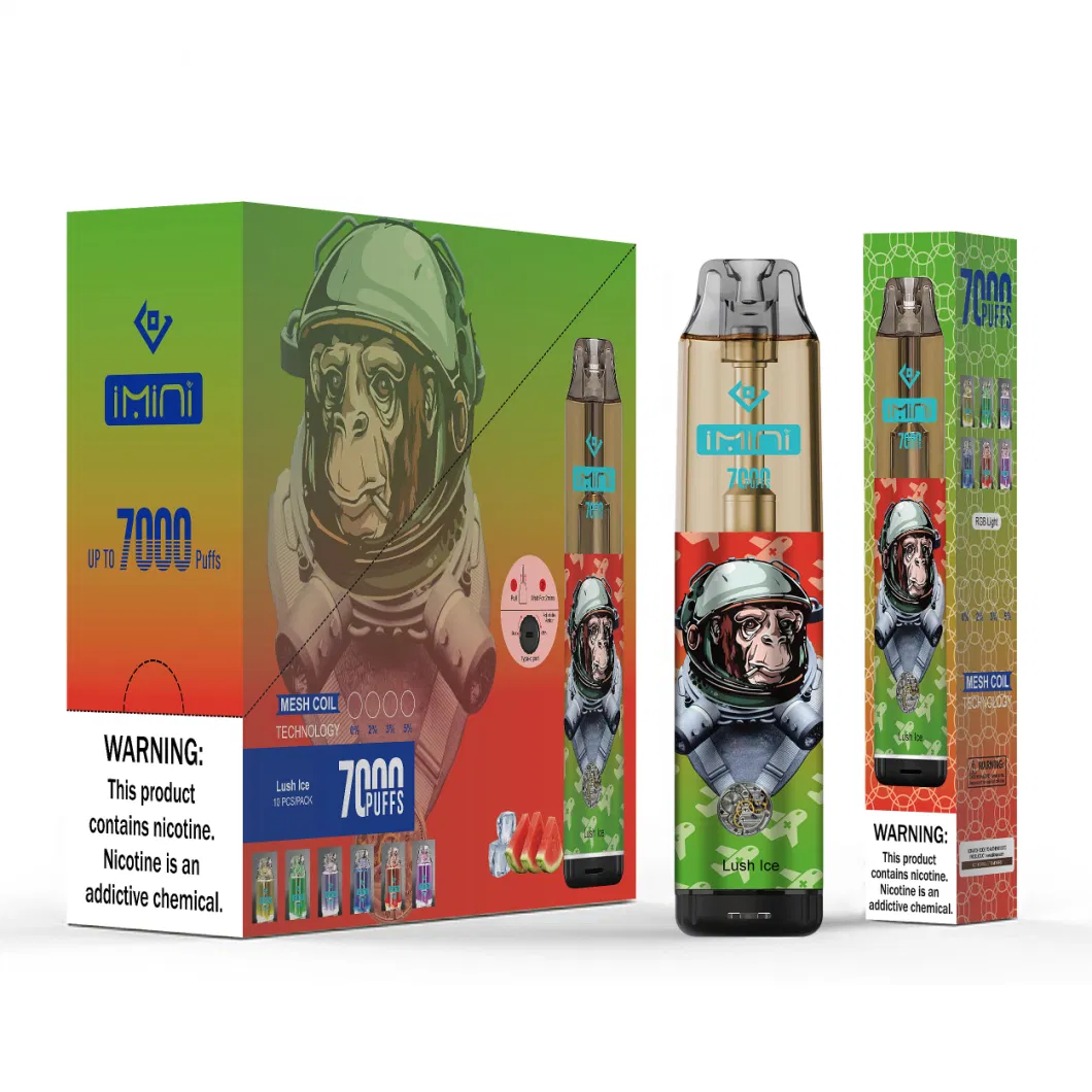 Electronics Authentic Imini Monster 7000 8kpuffs Disposable E Cigarettes Device Powerful Battery 15ml Prefilled Cartridge Mesh Coil Vs Sunfire 7000 9K 15K Puffs