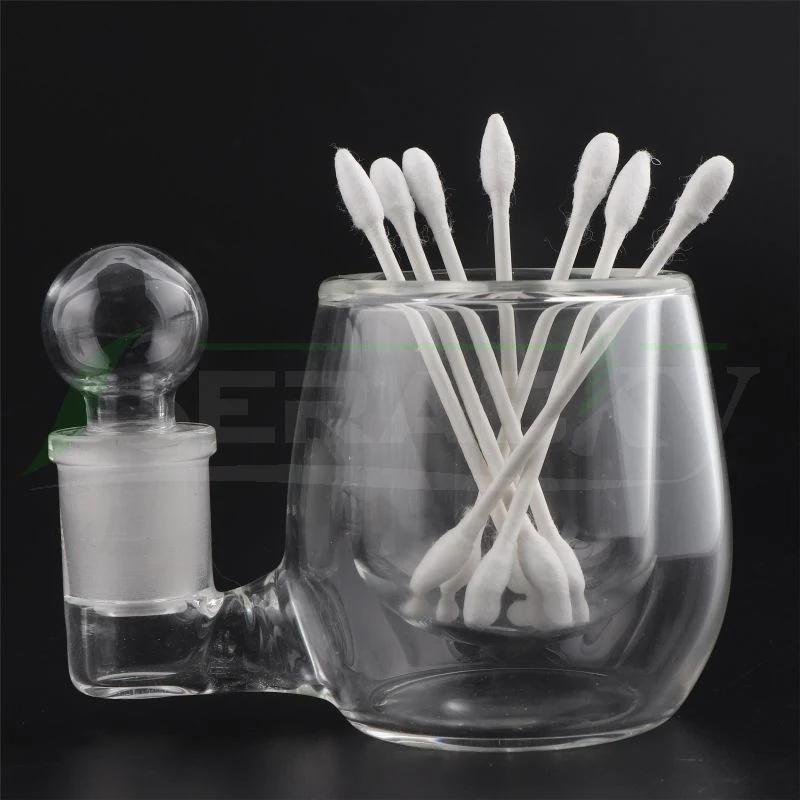 Colored Empty Belly ISO Glass DAB Station Cotton Swab Q-Tip Holder / Alcohol
