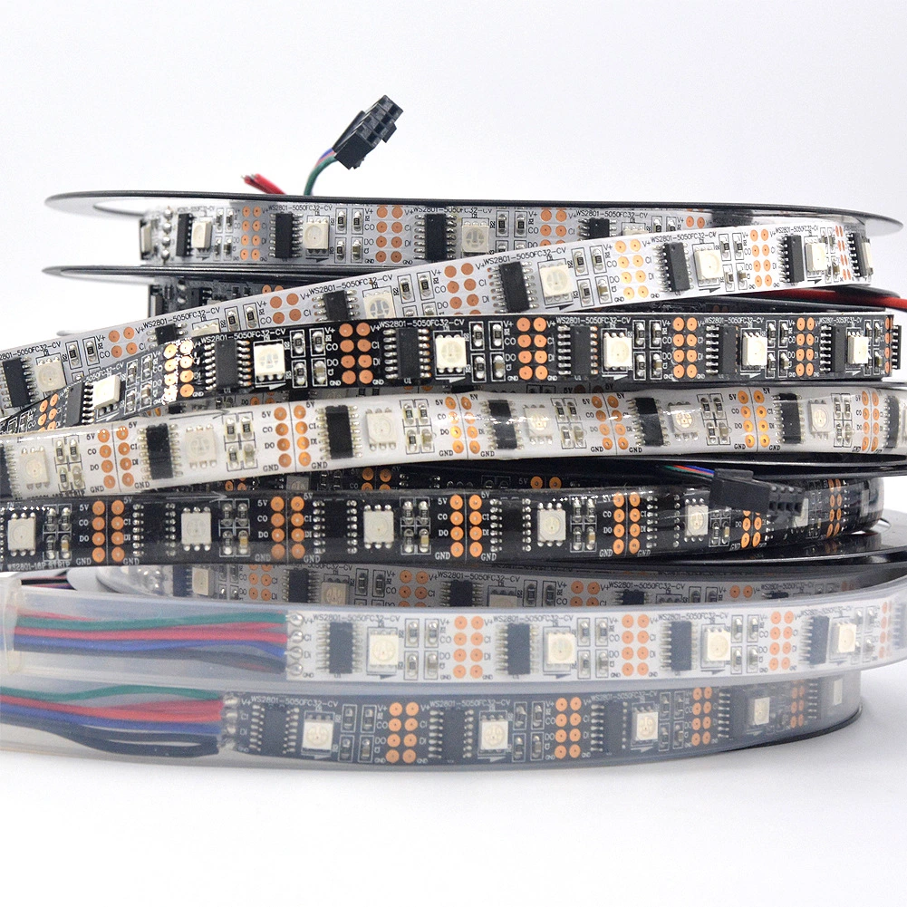 5V 5050 SMD Ws2801IC 30 LEDs RGB IP65 Waterproof LED Strip