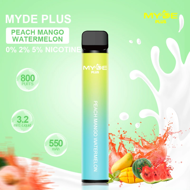 2023 New Coming Myde Multiple Fruity Flavors 800 Puffs 0% 2% 5% Nicotine Disposable Vape Pen