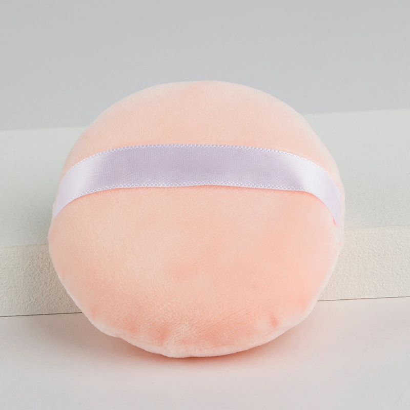 Hot Selling Large Loose Powder Puff Ultra Soft Velour Body Puff with Ribbon