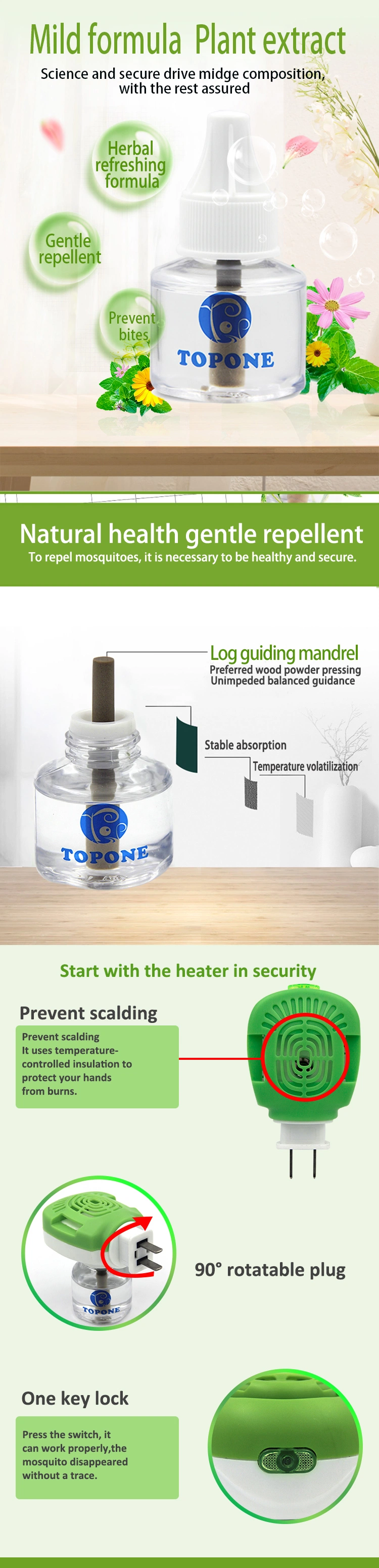 Topone OEM Pesticide 45ml Chemical Electrical Mosquito Repellent Liquid