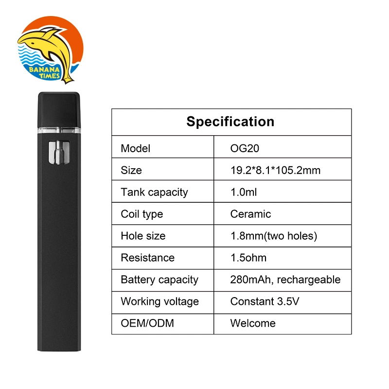 100% Original Rechargeable Disposable E Cigarettes Vape Pen 1ml Slim 280mAh Micro Charging Port