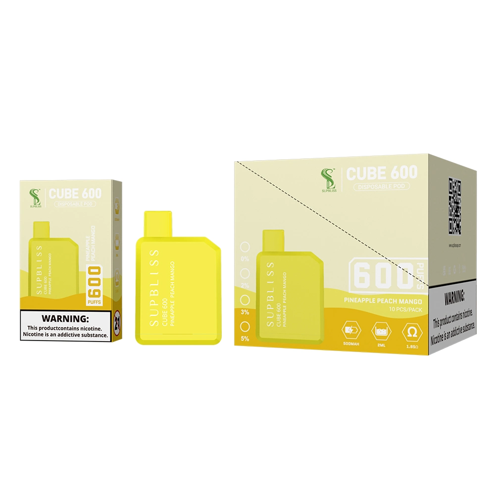 Factory Randm Supbliss Cube 600 Puffs Electronic Cigarette Rechargeable Disposable Vape