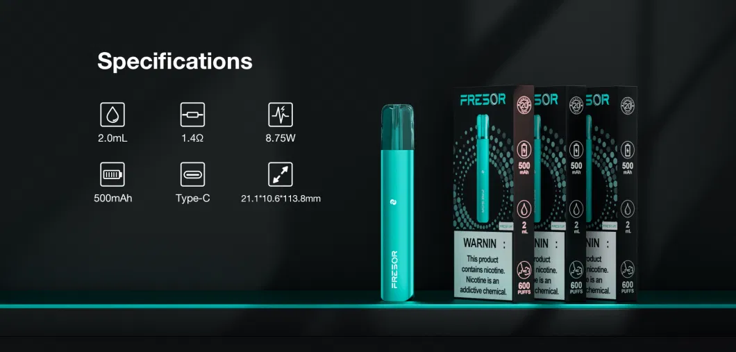 Disposable Vaporizer with 2% Nicotine Over 20 Tpd Flavors 600 Puffs 2ml Ejuice for EU Market