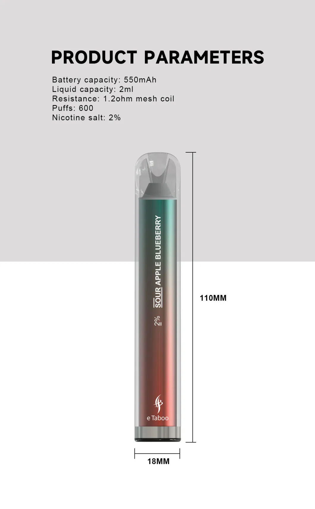 E Taboo Wholesale Disposable Vape Pen 600/1000/2000/3000/5000 Puff 0/2/5% Tobacco Free Vaporizer Bar Puff Lux Bang XXL