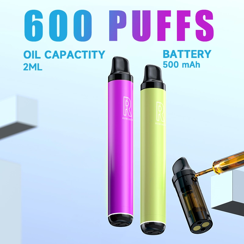 China Wholesale Amazon Electronic Cigarette Runfree 600 Puff 2ml Oil RGB Light Rechargeable Replaceable Refillable Disposable Vapes