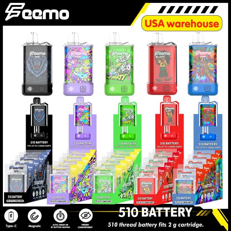 2023 Most Popular Feemo Magic Disposable Vape Pod Charging Type C Rechargeable 650 mAh Recharger Battery Wholesale