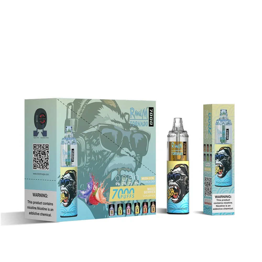 Disposable Vape E Cigarette 7000 Puffs 16ml E Liquid Randm Tornado 7000 9000 1000 Puff Vape