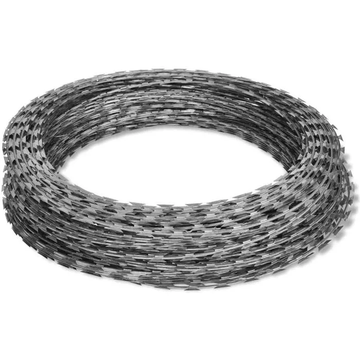 Razor Wire Double Spiral - Galvanized Steel Razor Wire Fence Ribbon Barbed Wire Coils for Farm