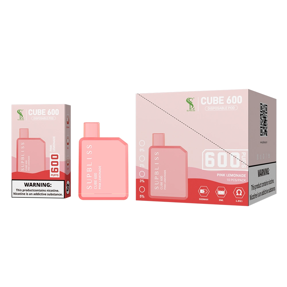 Factory Randm Supbliss Cube 600 Puffs Electronic Cigarette Rechargeable Disposable Vape