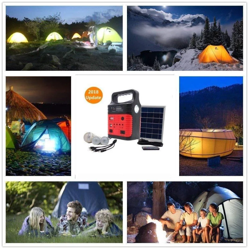 Solar Charging Lighting System with 3 Bulbs and USB Function Portable Solar Lighting System for Power Shortage Country