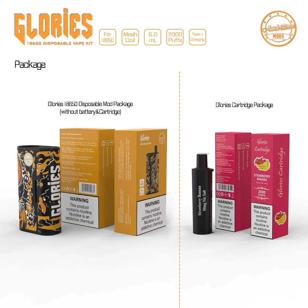 The Newest 18650 Disposable Vape Kit --Glories Kit by Ambition Mods