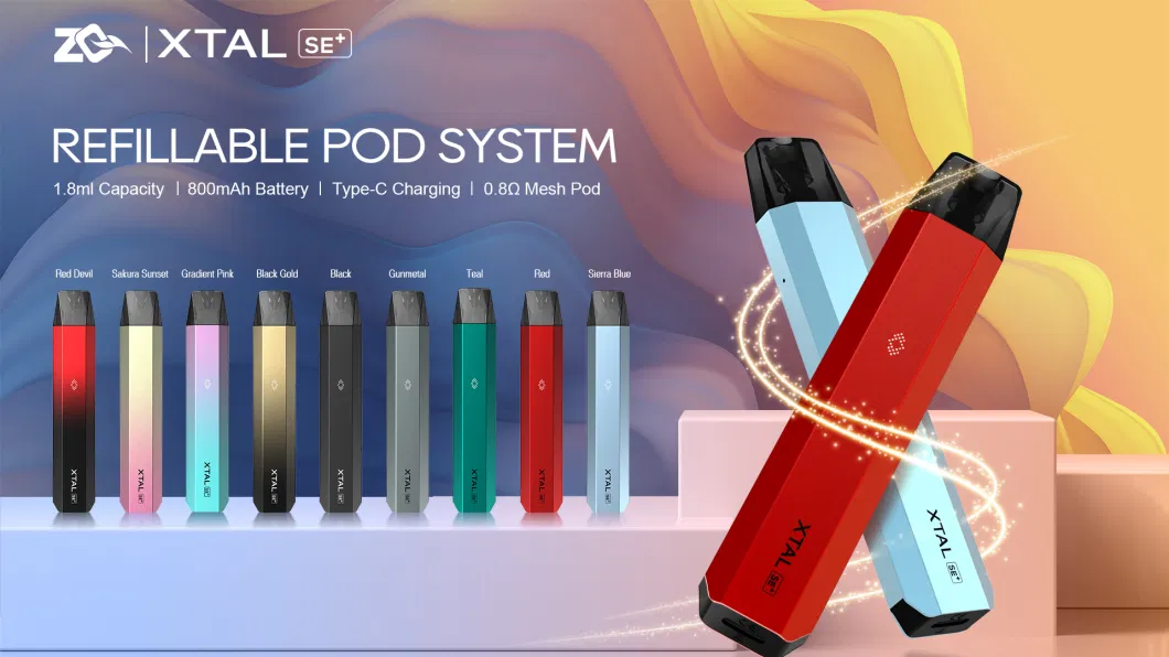 Zq Xtal Se+ Vape Pen Starter Kit Rechargeable Mini Cigarette 9 Colors Fashion Electronic Cigarette Kit with Mesh Coil