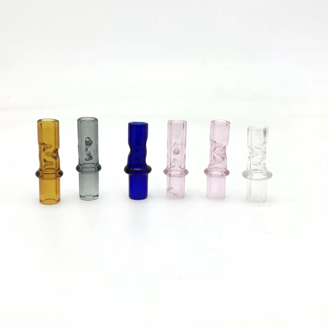 Wholesale Cheap Price Glass Cigar Tips for Joint Round 8mm Flat Mouth Drip Hookah Blunt Tip