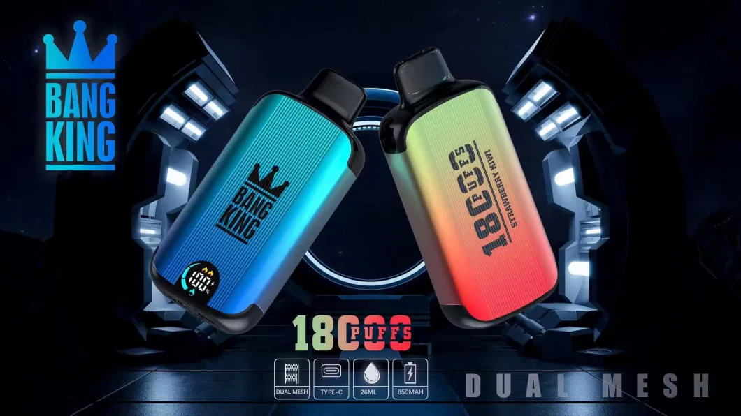 2024 Bang King 26ml Type-C Rechargeable Battery Tornado Waka 8000 9000 13000 15000 18000puff Wholesale Disposable Geek. Bar Vape Pen Alien Cigarette Tornado