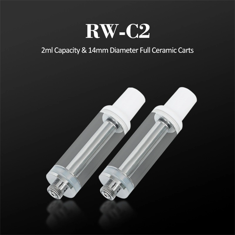 RW C2 Wholesale 510 Cartridge Ceramic Atomizer Empty Disposable Vape Pen Carts for 0.5ml 0.8ml 1ml 2ml Oil